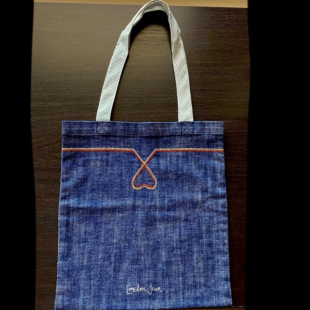 NWOT London Jean Denim Shoulder Tote Bag 12”x13”